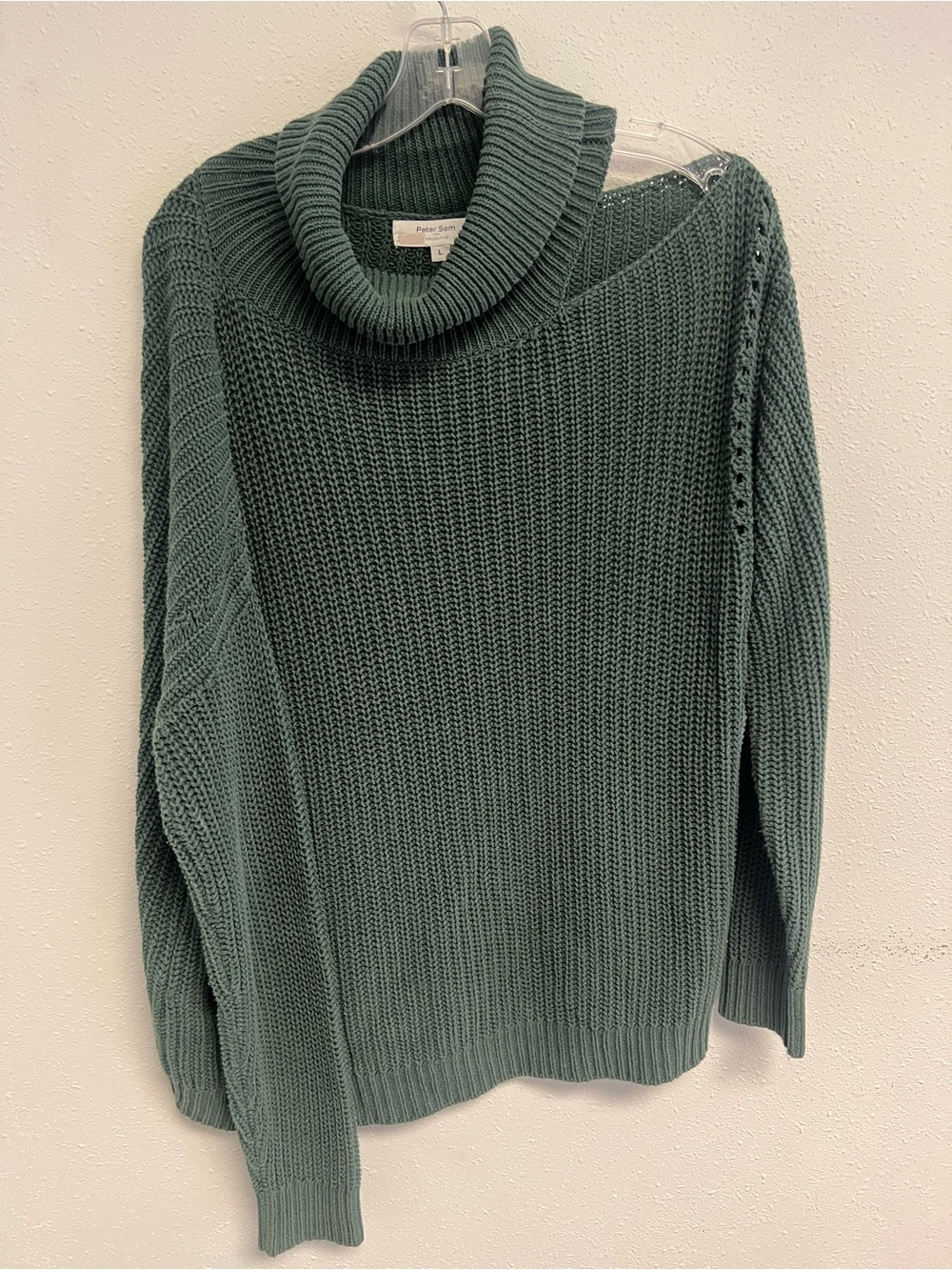 Peter Som Green Cowl Neck Sweater